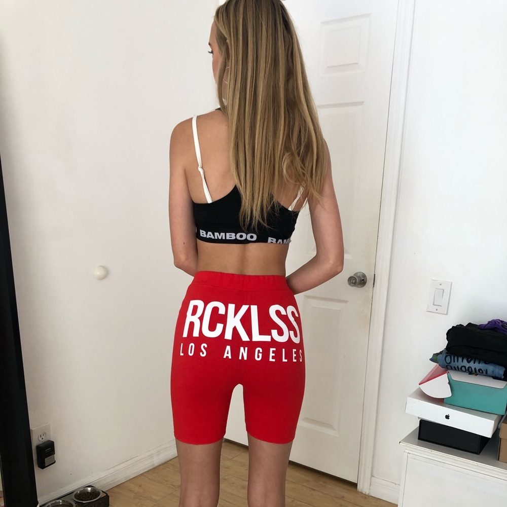 Red Biker Shorts